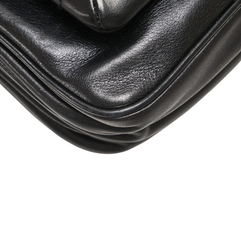シャネル マトラッセ 2.55 チョコバー チェーン ショルダーバッグ ブラック ラムスキン レディース CHANEL 【中古】