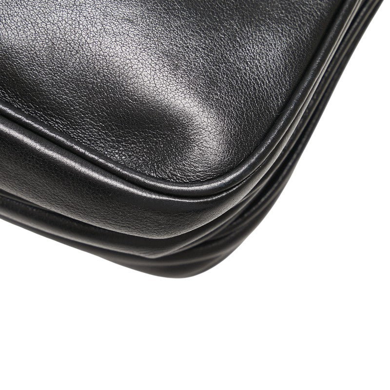 シャネル マトラッセ 2.55 チョコバー チェーン ショルダーバッグ ブラック ラムスキン レディース CHANEL 【中古】