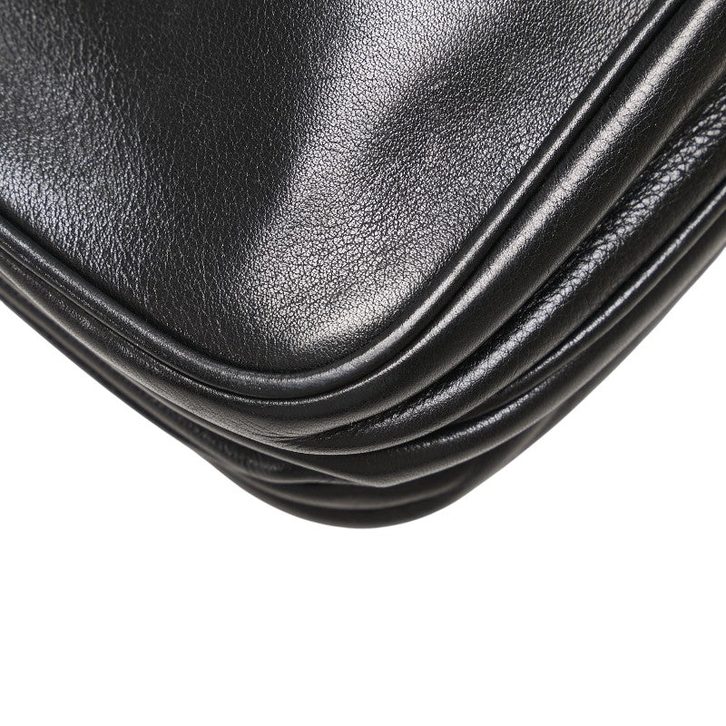 シャネル マトラッセ 2.55 チョコバー チェーン ショルダーバッグ ブラック ラムスキン レディース CHANEL 【中古】