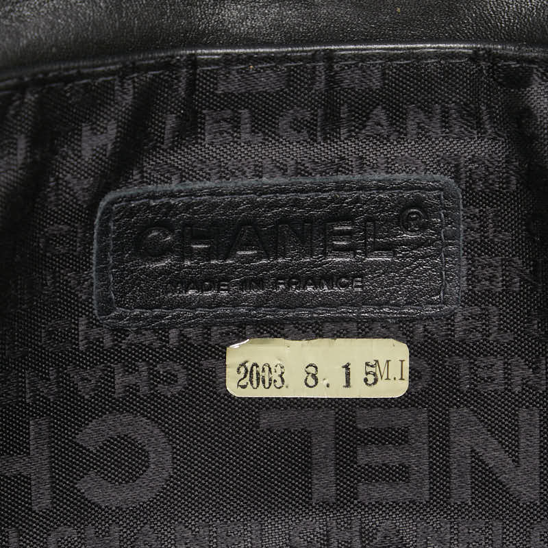 シャネル マトラッセ 2.55 チョコバー チェーン ショルダーバッグ ブラック ラムスキン レディース CHANEL 【中古】