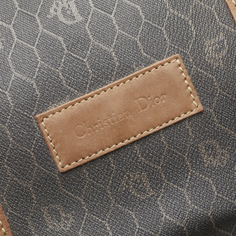 ディオール ハニカム ボストンバッグ トラベルバッグ ブラック ブラウン PVC レザー レディース Dior 【中古】