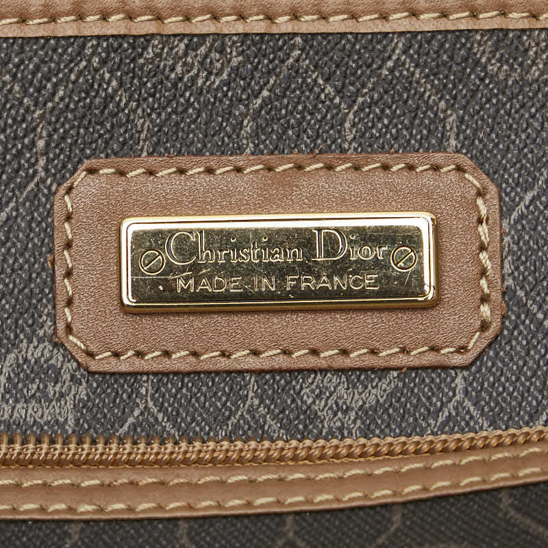 ディオール ハニカム ボストンバッグ トラベルバッグ ブラック ブラウン PVC レザー レディース Dior 【中古】