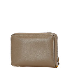 セリーヌ 二つ折り財布 ラウンドファスナー グレージュ レザー レディース CELINE 【中古】
