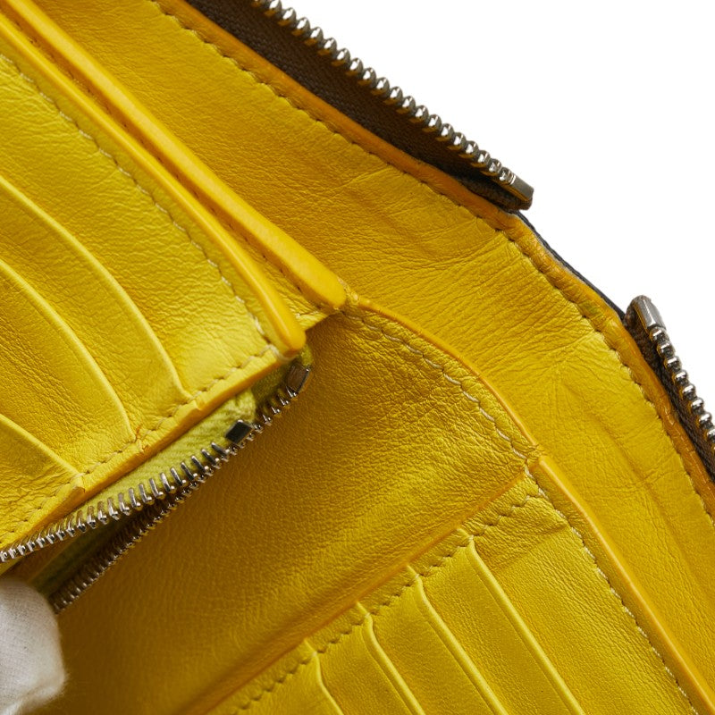 セリーヌ 二つ折り財布 ラウンドファスナー グレージュ レザー レディース CELINE 【中古】