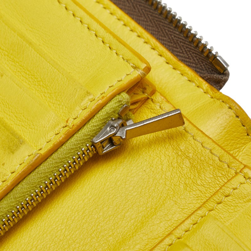 セリーヌ 二つ折り財布 ラウンドファスナー グレージュ レザー レディース CELINE 【中古】