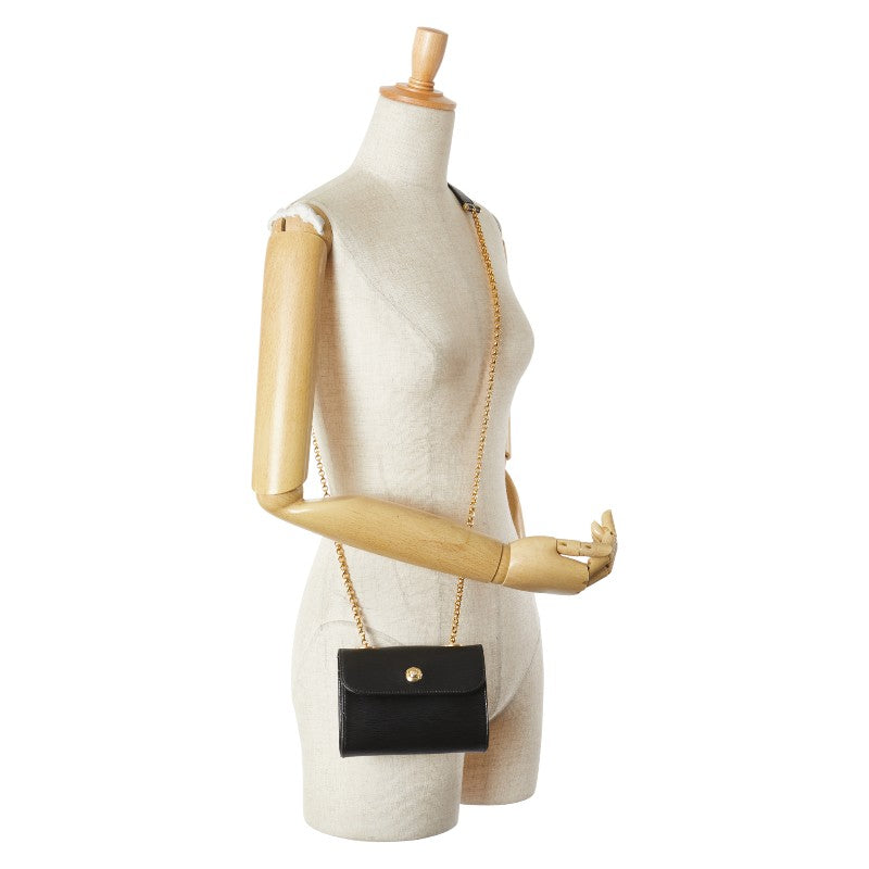 クロエ ミニバッグ チェーン ショルダーバッグ ミラー付き ブラック レザー レディース Chloe 【中古】