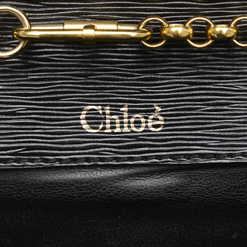 クロエ ミニバッグ チェーン ショルダーバッグ ミラー付き ブラック レザー レディース Chloe 【中古】