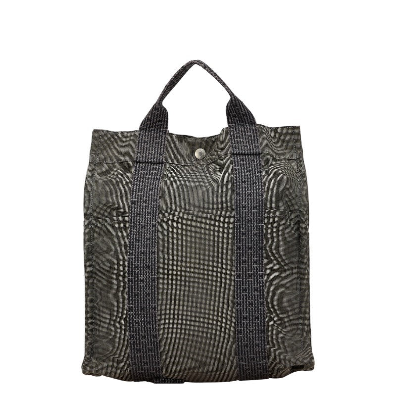 エルメス エールライン アドMM リュック バックパック グレー キャンバス レディース HERMES 【中古】