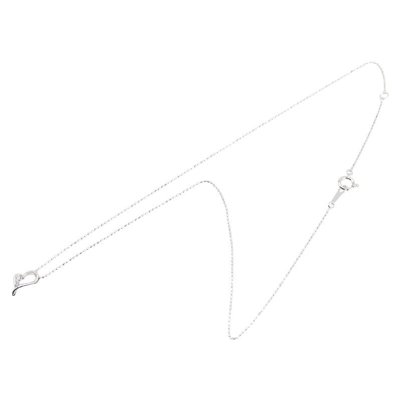 K18WG ホワイトゴールド ダイヤ0.06ct ペンダントネックレス レディース 【中古】