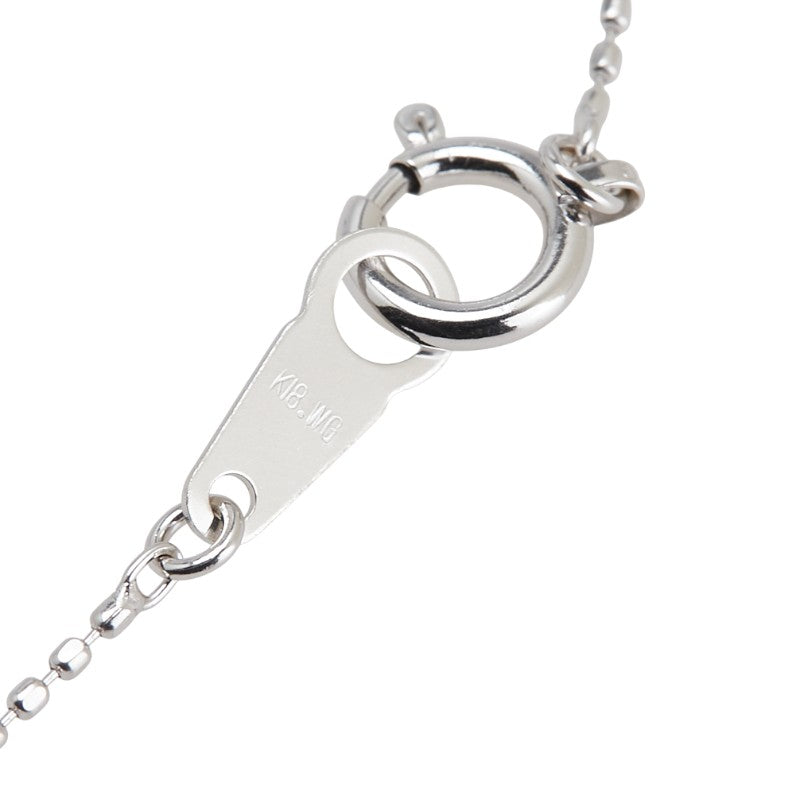 K18WG ホワイトゴールド ダイヤ0.06ct ペンダントネックレス レディース 【中古】