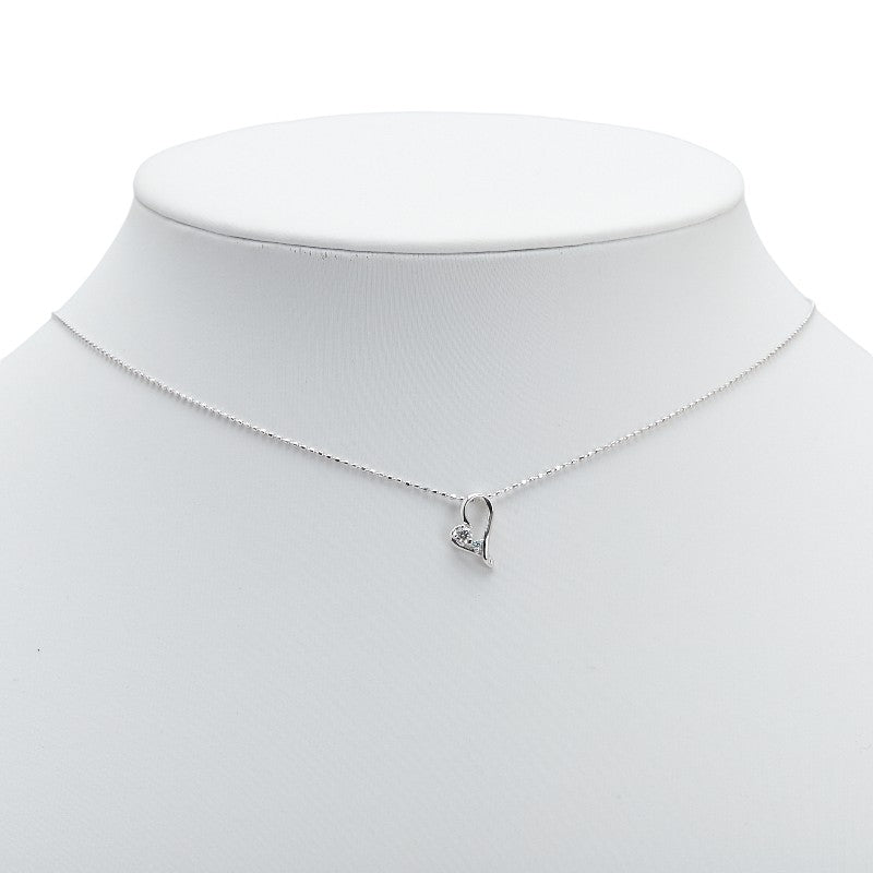 K18WG ホワイトゴールド ダイヤ0.06ct ペンダントネックレス レディース 【中古】