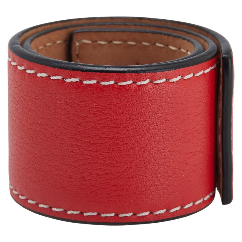 ロエベ アナグラム スモールスラップ ブレスレット レッド レザー レディース LOEWE 【中古】