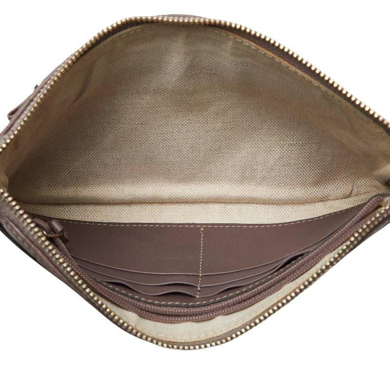 グッチ グッチシマ リボン クラッチバッグ ウォレットバッグ 256867 パープル レザー レディース GUCCI 【中古】