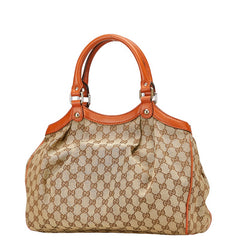 グッチ GGキャンバス スーキー ハンドバッグ 211944 ベージュ オレンジ キャンバス レザー レディース GUCCI 【中古】