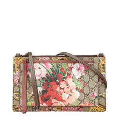 グッチ GGスプリーム ベンガルタイガー フラワー ショルダーバッグ 454111 ベージュ ブラウン マルチカラー PVC レザー レディース GUCCI 【中古】