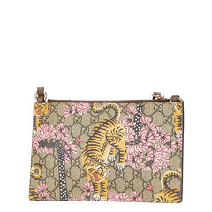 グッチ GGスプリーム ベンガルタイガー フラワー ショルダーバッグ 454111 ベージュ ブラウン マルチカラー PVC レザー レディース GUCCI 【中古】