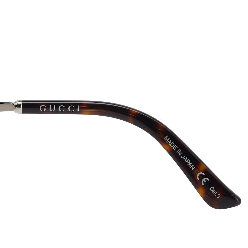 グッチ サングラス バタフライ GG0076SK ブルー シルバー ブラウン プラスチック レディース GUCCI 【中古】