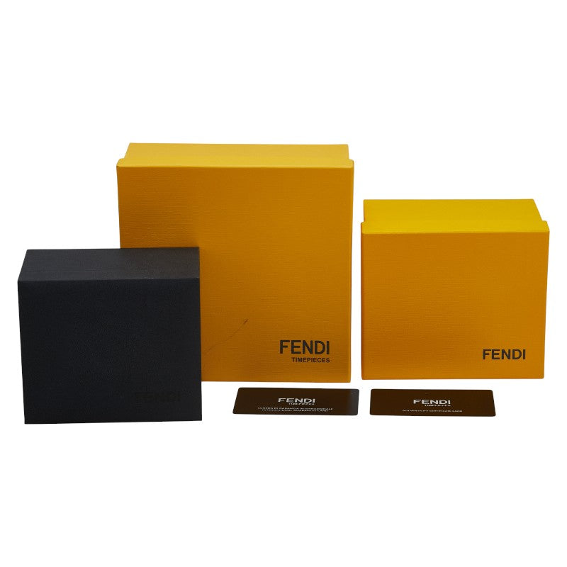 フェンディ マイウェイ 3Pダイヤ 腕時計 クオーツ シルバー文字盤 ステンレススチール レザー レディース FENDI 【中古】