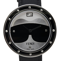 フェンディ マイウェイ 3Pダイヤ 腕時計 クオーツ シルバー文字盤 ステンレススチール レザー レディース FENDI 【中古】
