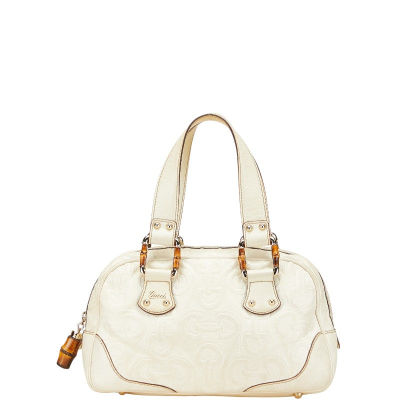 グッチ ホースビット モチーフ ミニボストンバッグ ハンドバッグ 154376 アイボリー レザー レディース GUCCI 【中古】