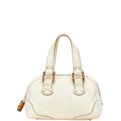 グッチ ホースビット モチーフ ミニボストンバッグ ハンドバッグ 154376 アイボリー レザー レディース GUCCI 【中古】