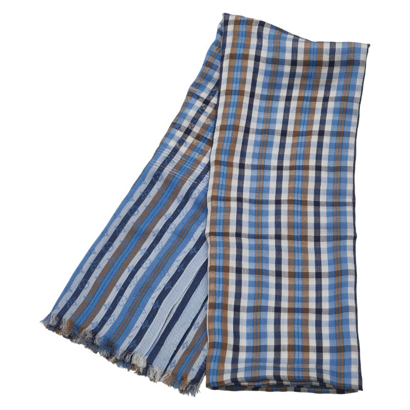 ルイ ヴィトン モノグラム マドラス エトール ストール M75580 ライトブルー マルチカラー コットン レディース LOUIS VUITTON 【中古】