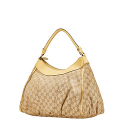 グッチ GGキャンバス アビー ハンドバッグ ワンショルダーバッグ 189833 ベージュ イエロー キャンバス レザー レディース GUCCI 【中古】