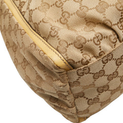 グッチ GGキャンバス アビー ハンドバッグ ワンショルダーバッグ 189833 ベージュ イエロー キャンバス レザー レディース GUCCI 【中古】