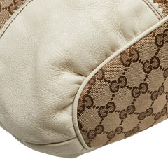 グッチ GGキャンバス ハンドバッグ トートバッグ 211954 ベージュ ホワイト キャンバス レザー レディース GUCCI 【中古】