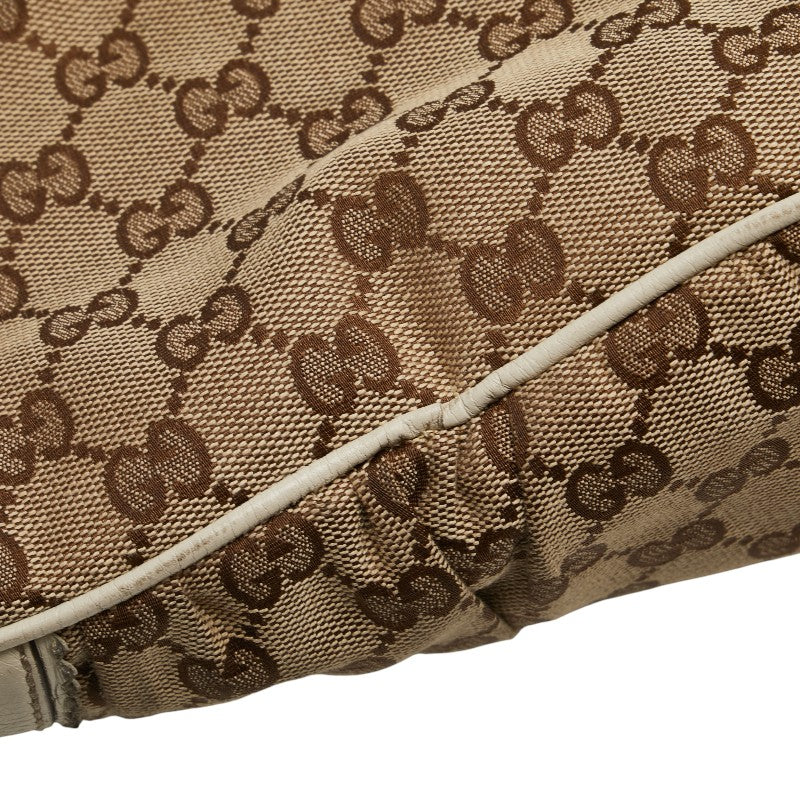 グッチ GGキャンバス ハンドバッグ トートバッグ 211954 ベージュ ホワイト キャンバス レザー レディース GUCCI 【中古】