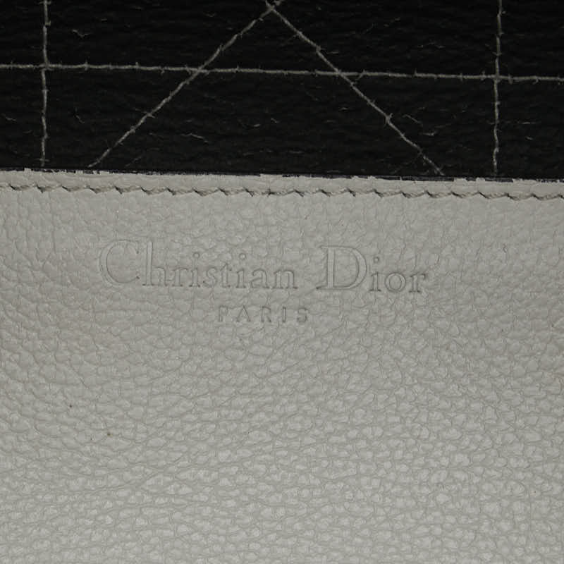 ディオール カナージュ チェーントートバッグ ホワイト シルバー レザー レディース Dior 【中古】