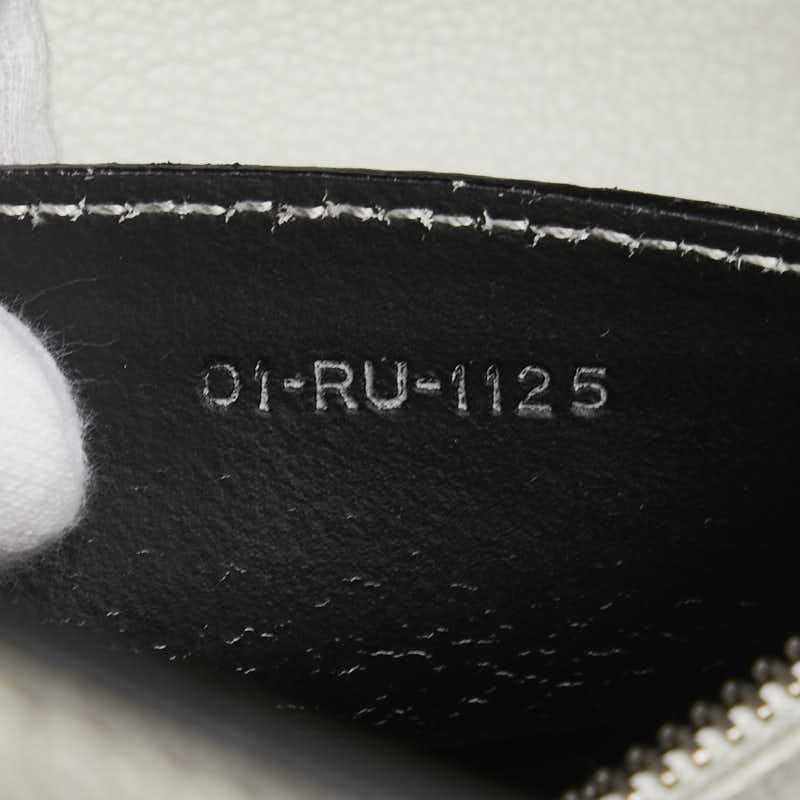 ディオール カナージュ チェーントートバッグ ホワイト シルバー レザー レディース Dior 【中古】