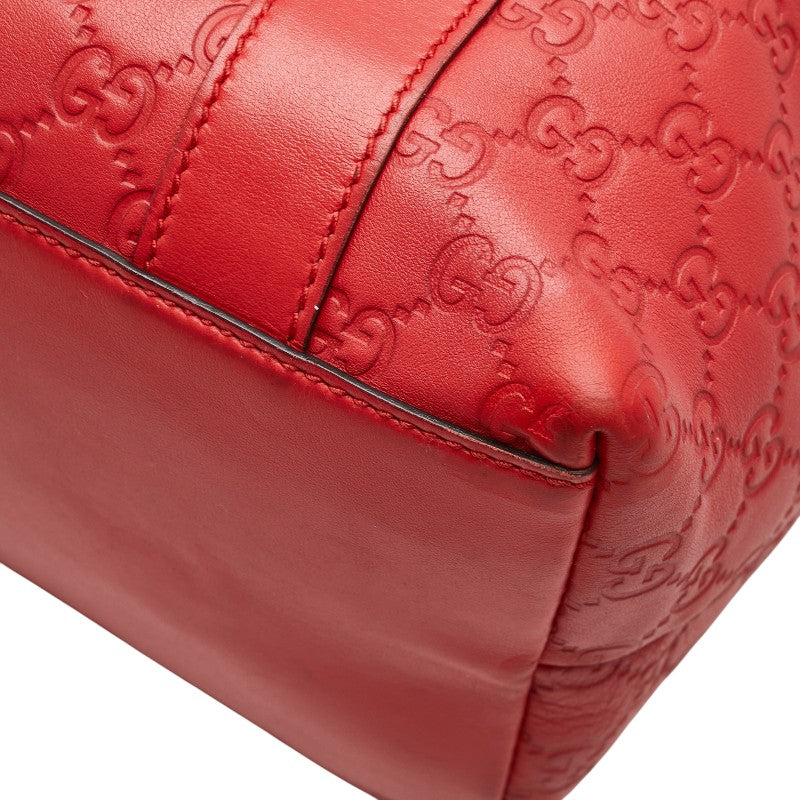グッチ グッチシマ バンブー トートバッグ ショルダーバッグ 2WAY 339548 レッド レザー レディース GUCCI 【中古】