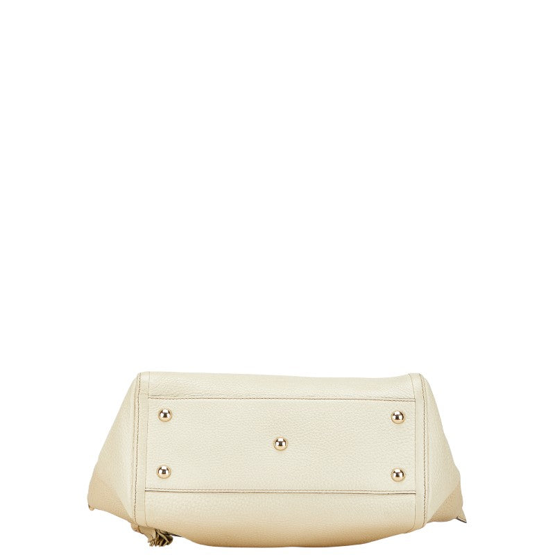 グッチ ソーホー ハンドバッグ ショルダーバッグ 2WAY 369176 ベージュ アイボリー レザー レディース GUCCI 【中古】