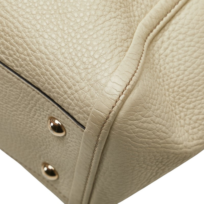 グッチ ソーホー ハンドバッグ ショルダーバッグ 2WAY 369176 ベージュ アイボリー レザー レディース GUCCI 【中古】