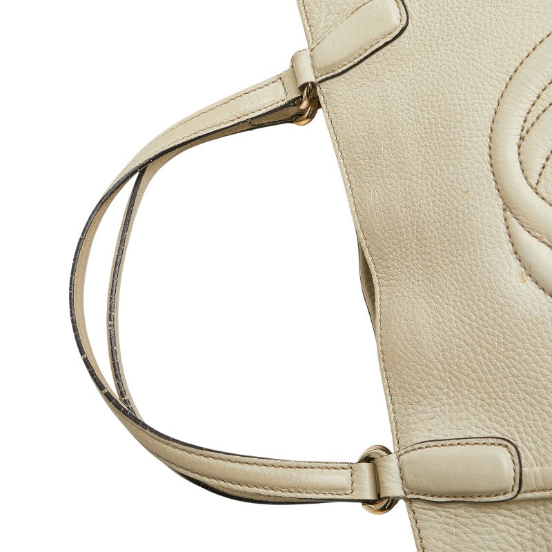 グッチ ソーホー ハンドバッグ ショルダーバッグ 2WAY 369176 ベージュ アイボリー レザー レディース GUCCI 【中古】
