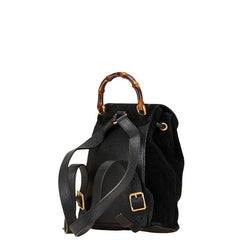 グッチ バンブー リュック バックパック 003.1705.0030 ブラック スウェード レザー レディース GUCCI 【中古】