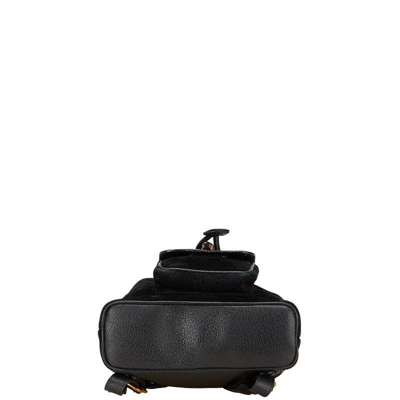グッチ バンブー リュック バックパック 003.1705.0030 ブラック スウェード レザー レディース GUCCI 【中古】