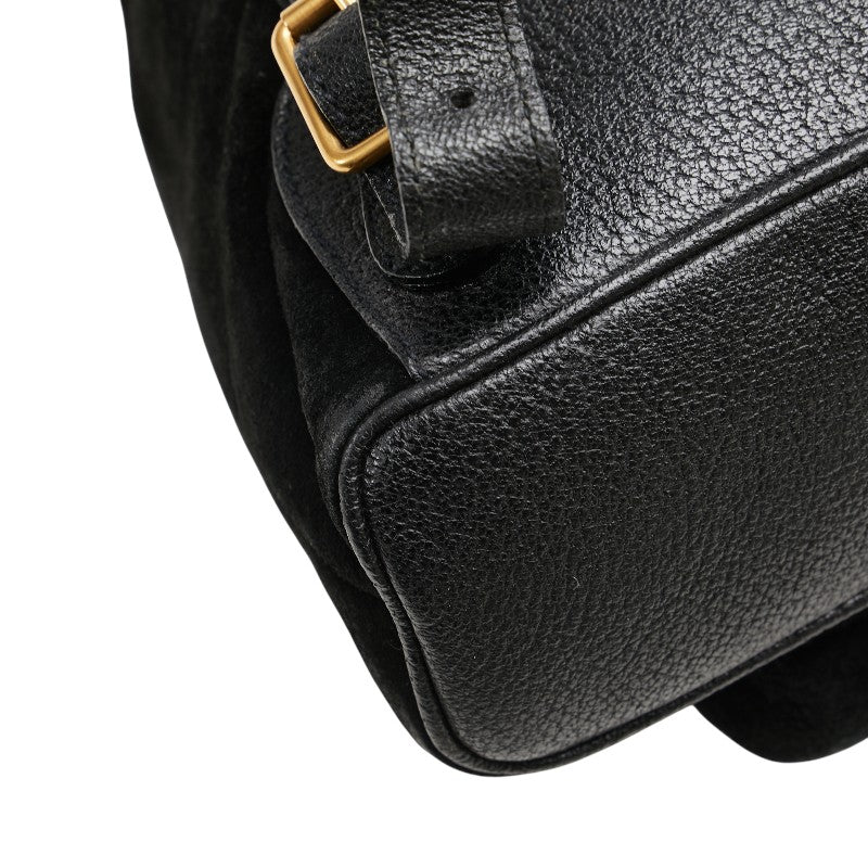 グッチ バンブー リュック バックパック 003.1705.0030 ブラック スウェード レザー レディース GUCCI 【中古】