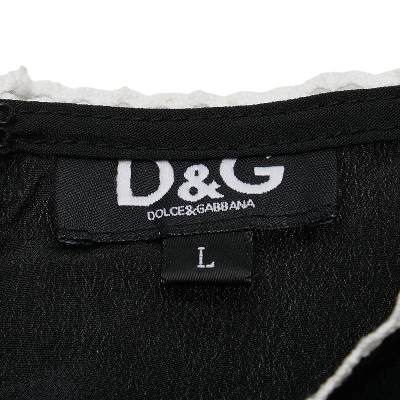 ドルチェアンドガッバーナ レース ブラウス ノースリーブ サイズ：L ブラック ホワイト シルク レディース DOLCE&GABBANA 【中古】