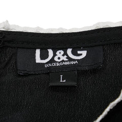 ドルチェアンドガッバーナ レース ブラウス ノースリーブ サイズ：L ブラック ホワイト シルク レディース DOLCE&GABBANA 【中古】
