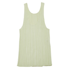 イッセイミヤケ プリーツ タンクトップ ライトグリーン ポリエステル レディース ISSEY MIYAKE 【中古】