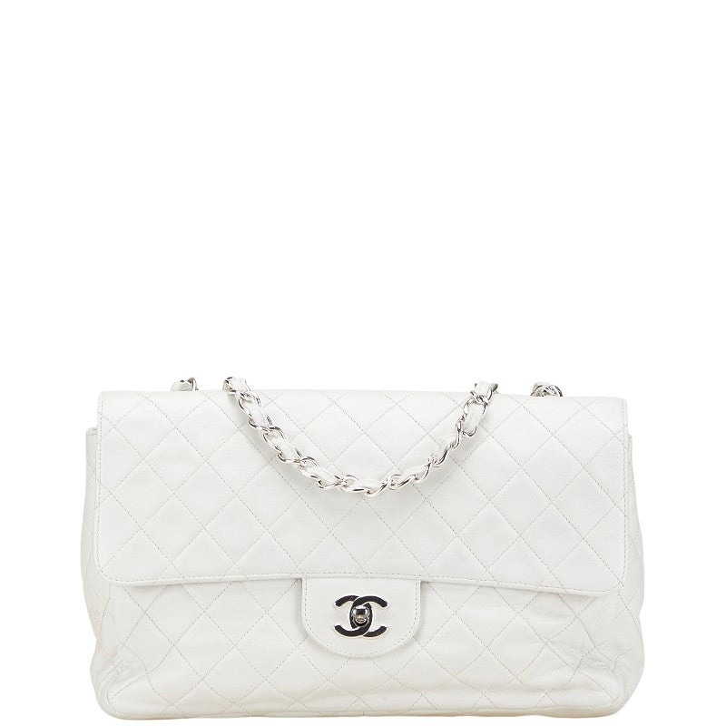 シャネル マトラッセ ココマーク チェーン ショルダーバッグ ホワイト ラムスキン レディース CHANEL 【中古】