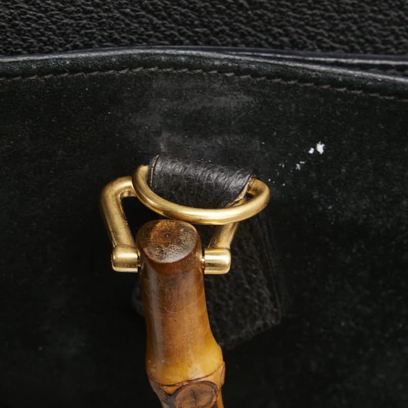 グッチ バンブー トートバッグ ショルダーバッグ 2WAY 002.2855.0322.0 ブラック スウェード レザー レディース GUCCI 【中古】