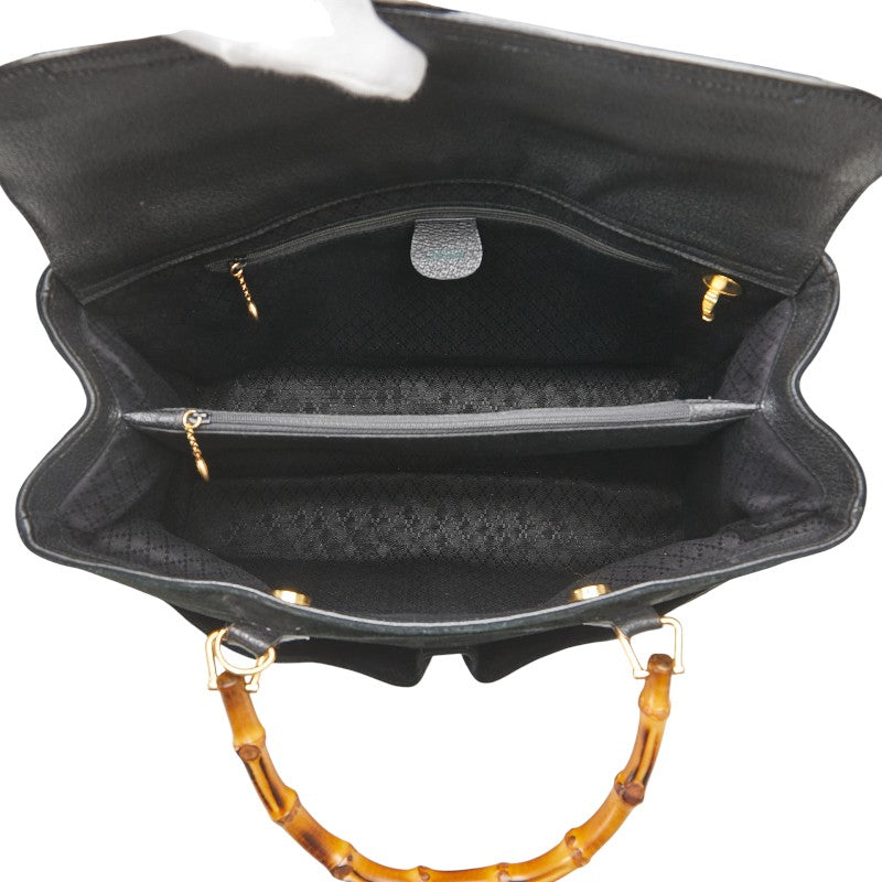 グッチ バンブー トートバッグ ショルダーバッグ 2WAY 002.2855.0322.0 ブラック スウェード レザー レディース GUCCI 【中古】