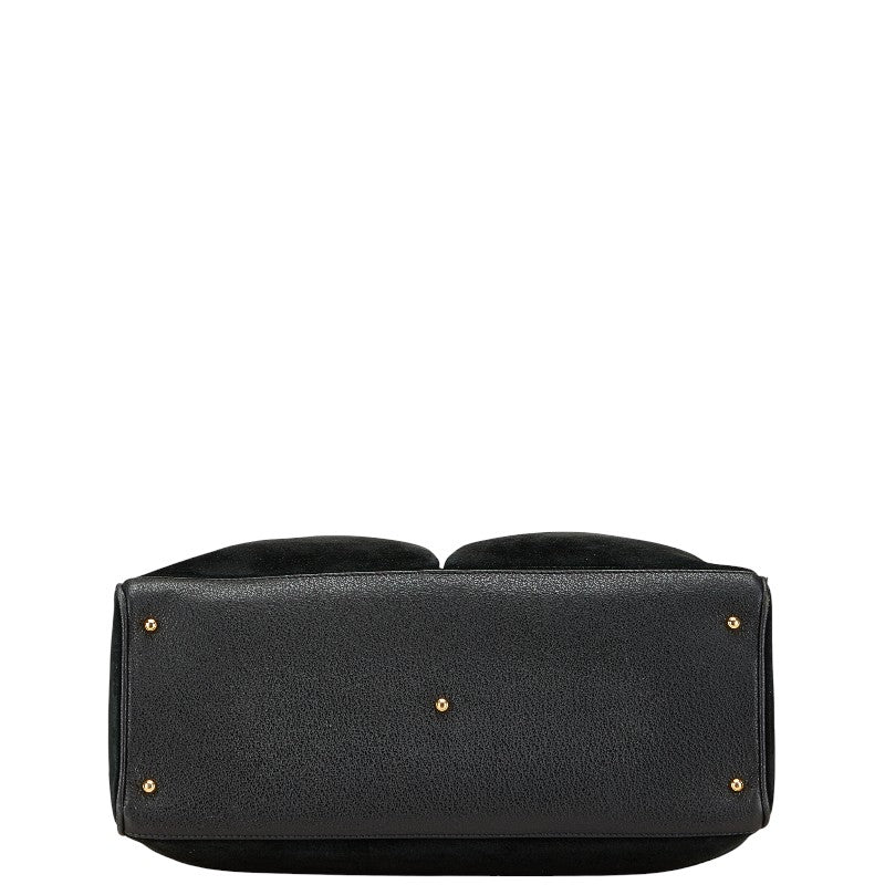 グッチ バンブー トートバッグ ショルダーバッグ 2WAY 002.2855.0322.0 ブラック スウェード レザー レディース GUCCI 【中古】