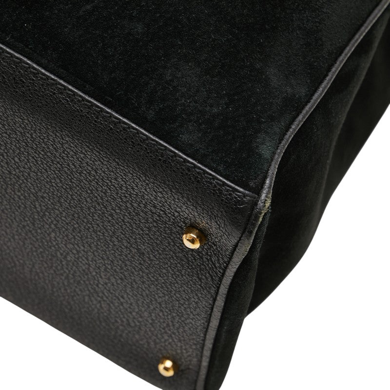 グッチ バンブー トートバッグ ショルダーバッグ 2WAY 002.2855.0322.0 ブラック スウェード レザー レディース GUCCI 【中古】