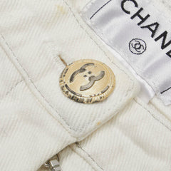 シャネル 5ポケット ジーンズ デニムパンツ サイズ:34 P22104V13234 ホワイト コットン レディース CHANEL 【中古】