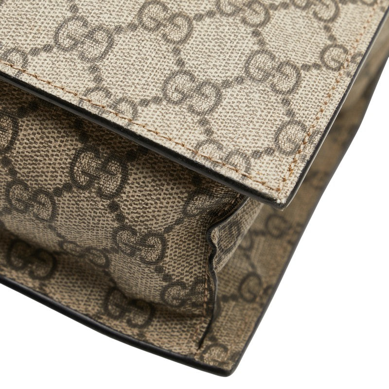 グッチ GGスプリーム トートバッグ ショルダーバッグ 2WAY 456217 ベージュ ブラック PVC レザー レディース GUCCI 【中古】