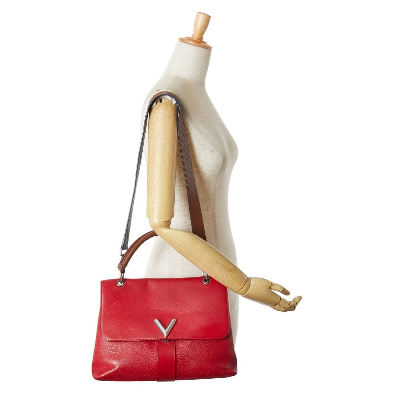 ルイ ヴィトン モノグラム ヴェリー ハンドバッグ ショルダーバッグ 2WAY M42905 レッド ブラウン レザー レディース LOUIS VUITTON 【中古】